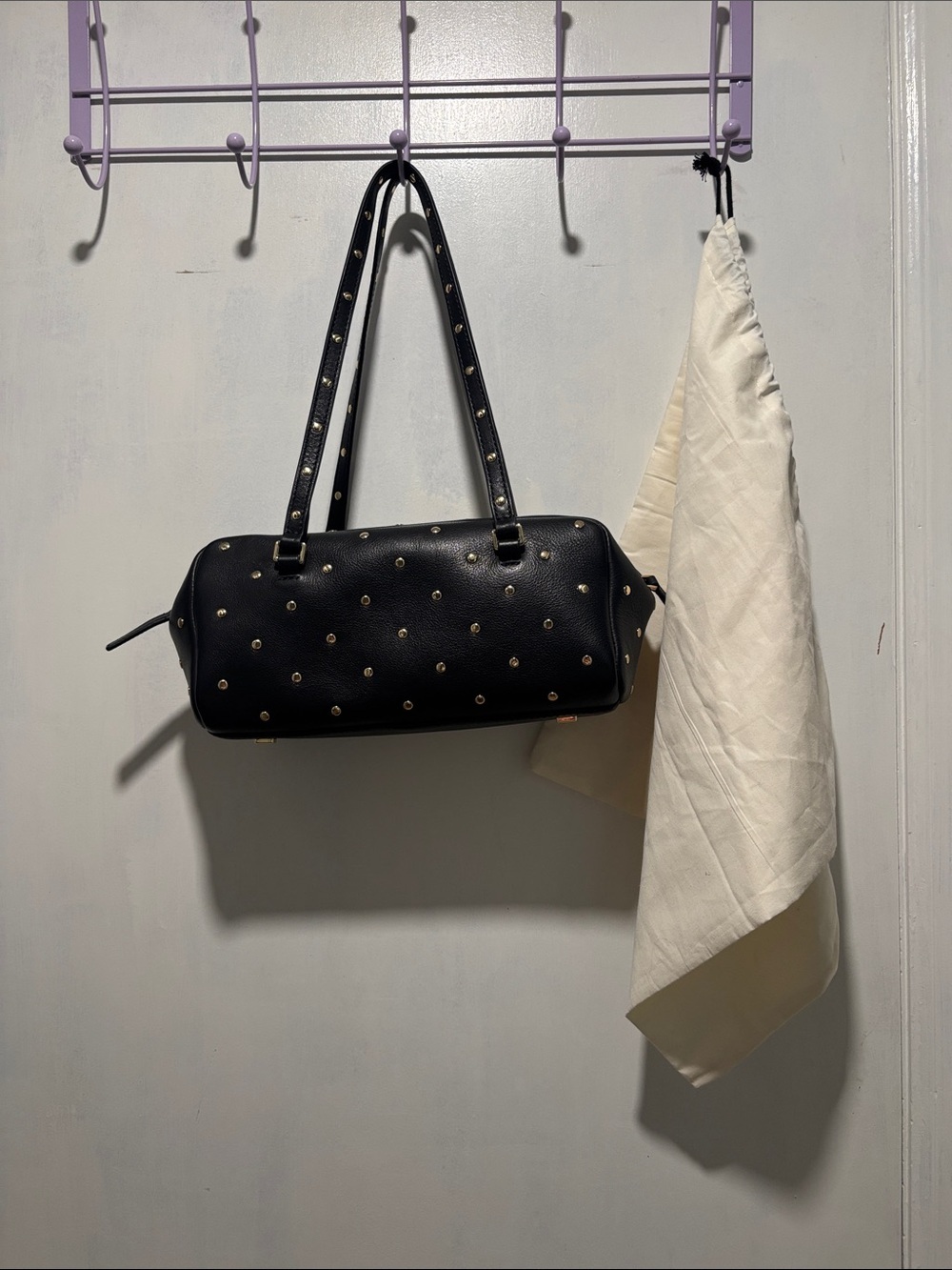 New NWT J CREW Delphine leather studded rectangle shoulder bag